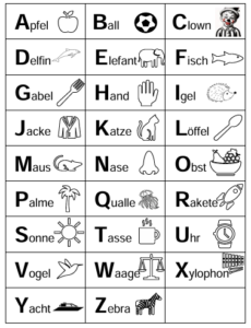 Alphabet ausdrucken